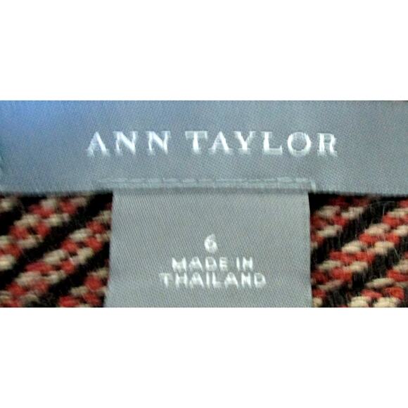 Ann Taylor Women's Multi Color Lined Mid Rise Side Zip Wool Blend Skirt Size 6 - Picture 4 of 4